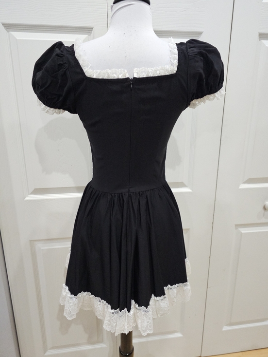 Dolls Kill Widow Cute Goth Absolute Grim Black White Lace Up Corset Mini Dress S - Picture 6 of 11